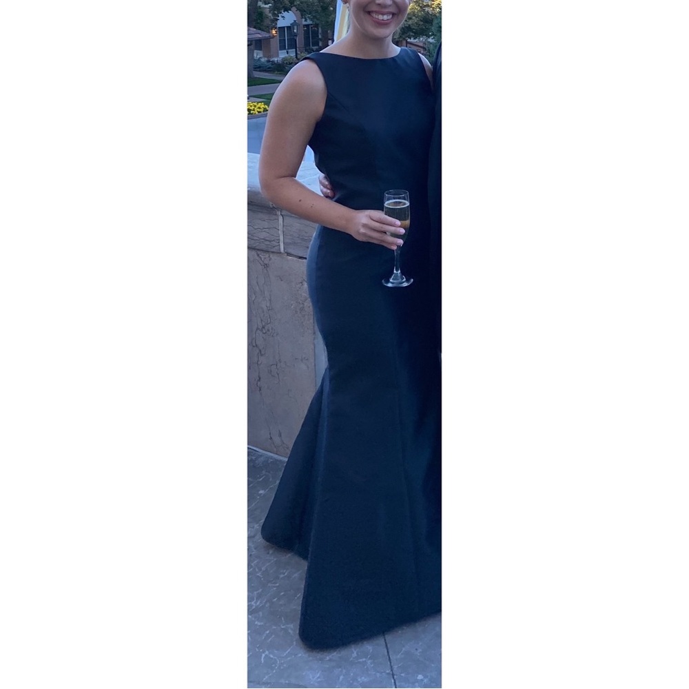 ALFRED SUNG Backless Black Dress Engineered Size 6